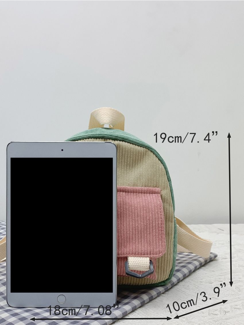Mini Corduroy Colorblock Classic Backpack