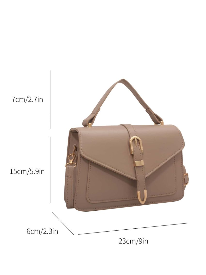 Buckle Decor Flap Square Bag