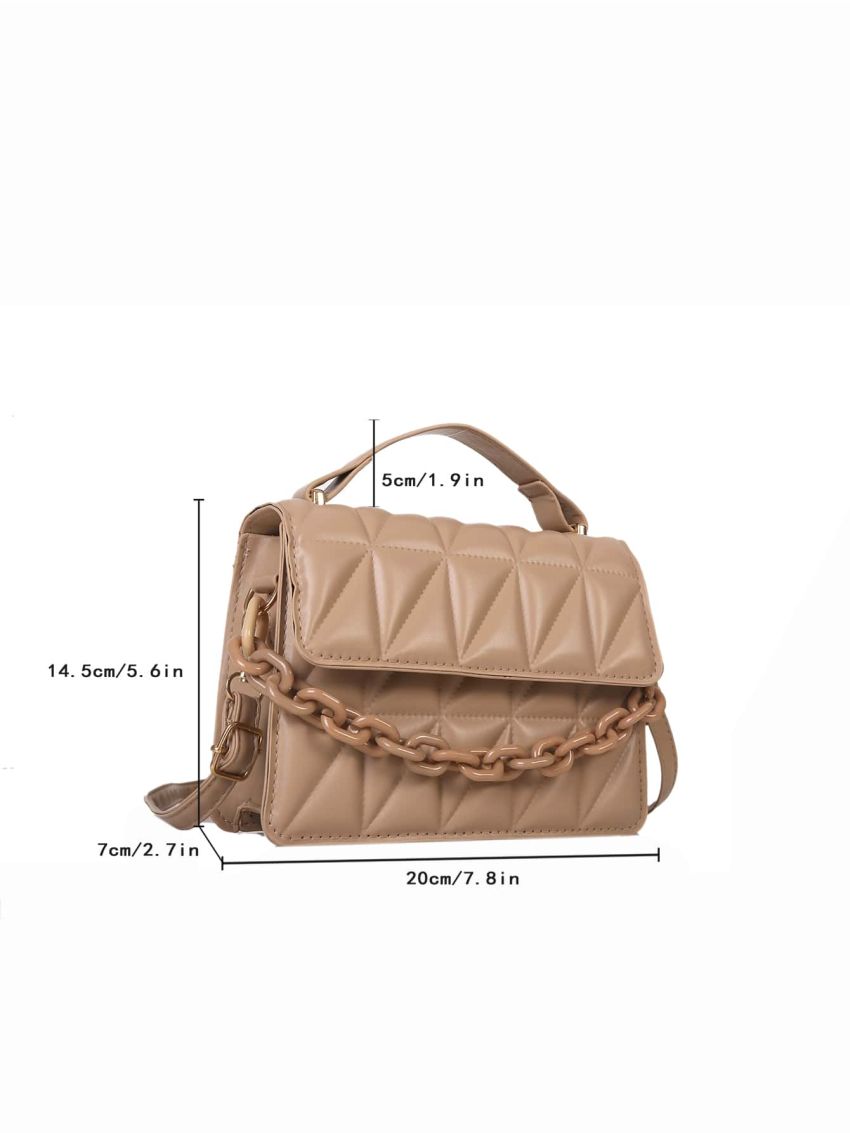 Mini Quilted Chain Decor Square Bag