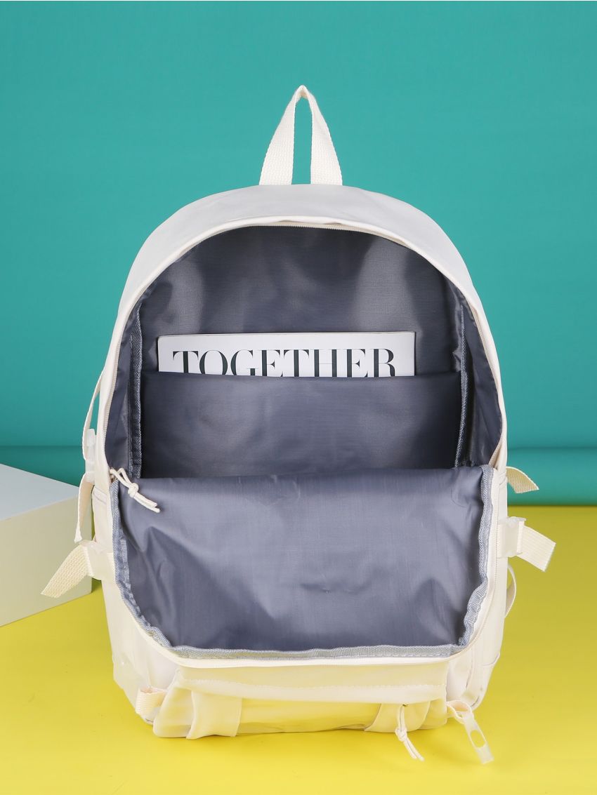 Minimalist Release Buckle Decor Functional Backpack