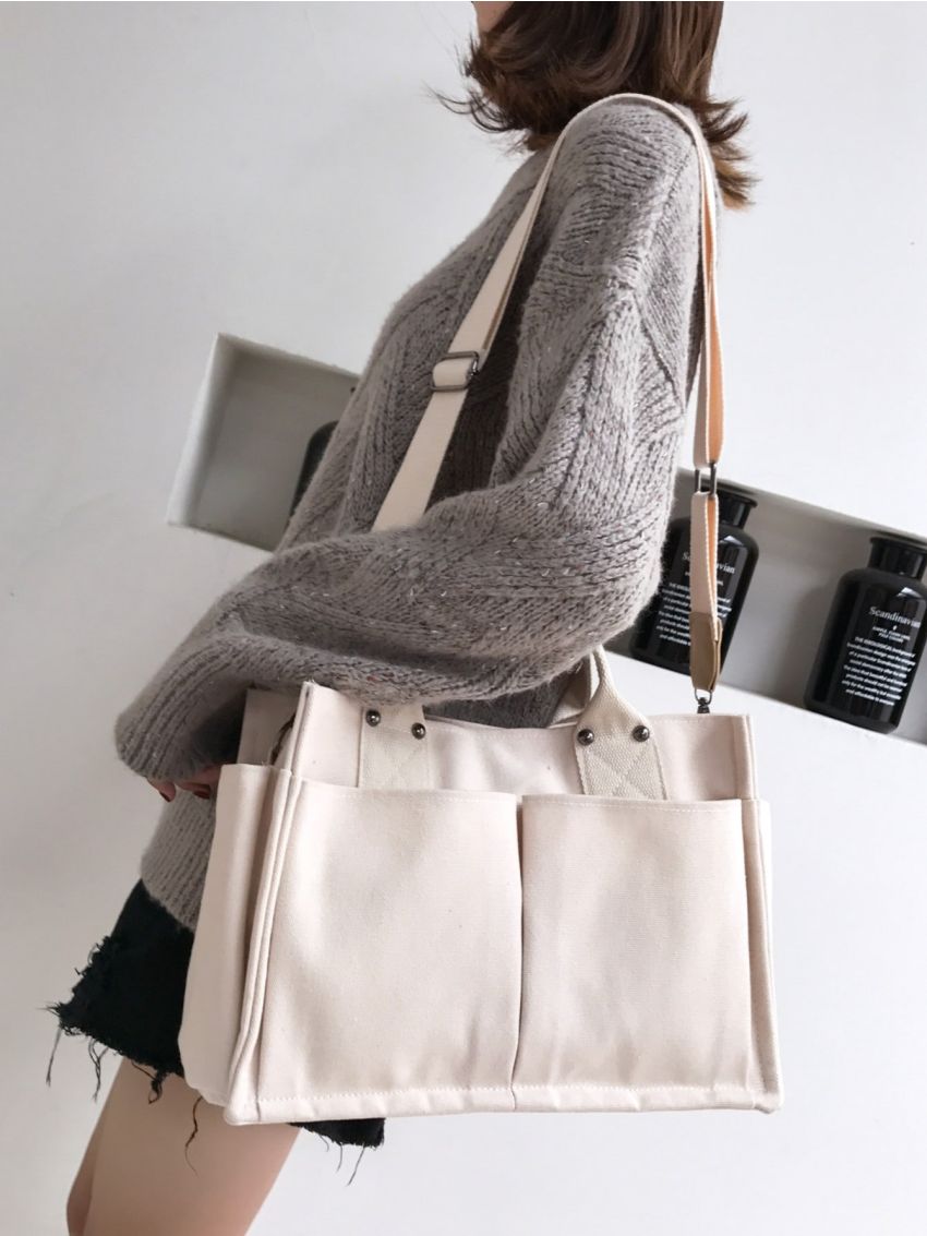 Minimalist Canvas Shopper Bag