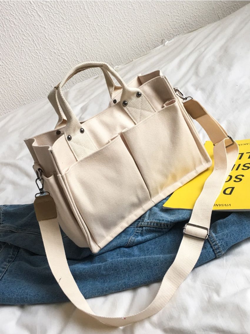 Minimalist Canvas Shopper Bag