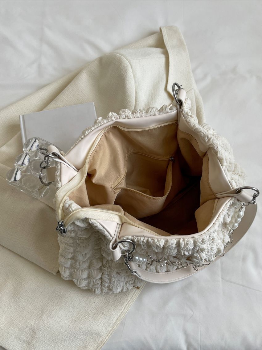 Chain Decor Shoulder Tote Bag