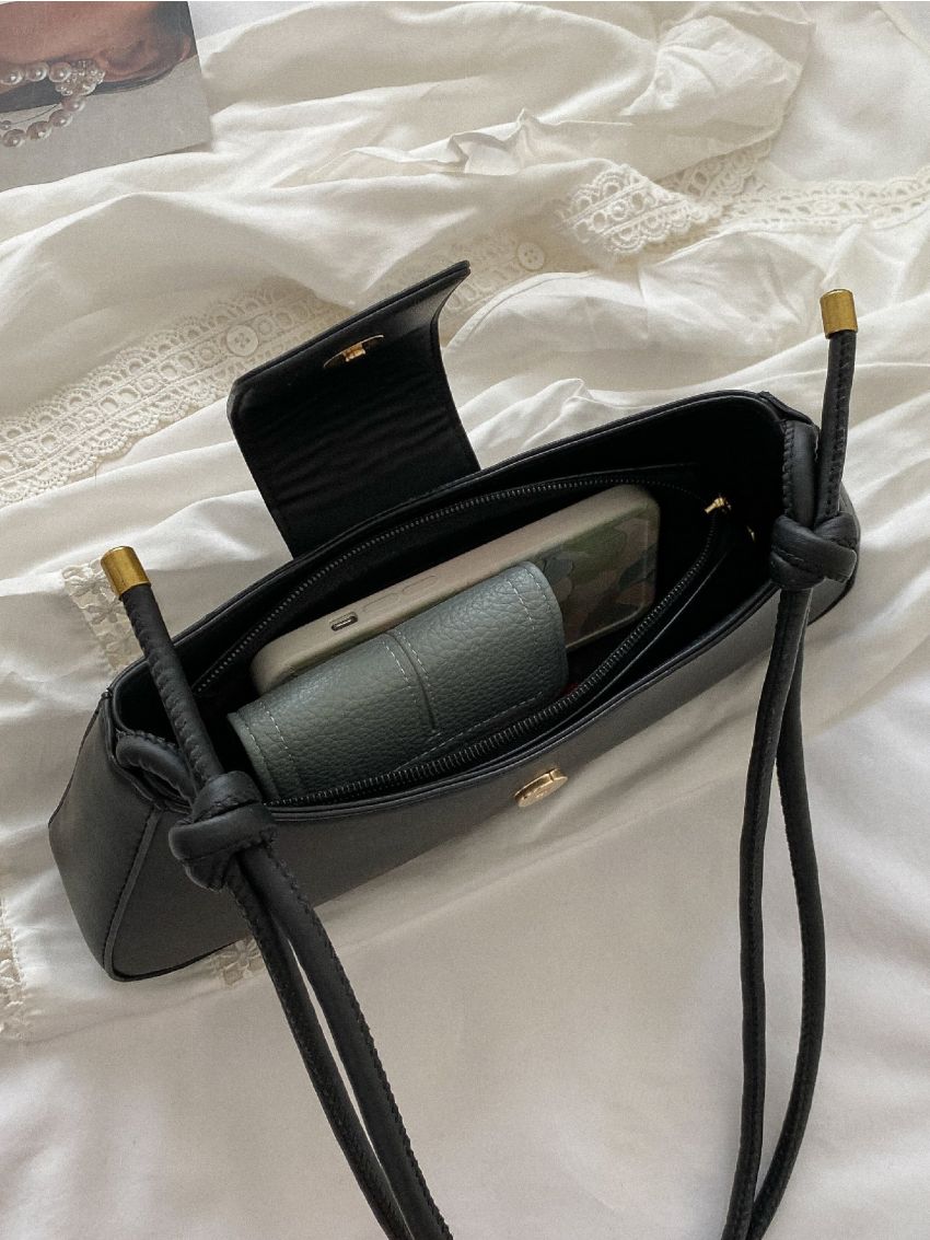 Minimalist Knot Detail Baguette Bag