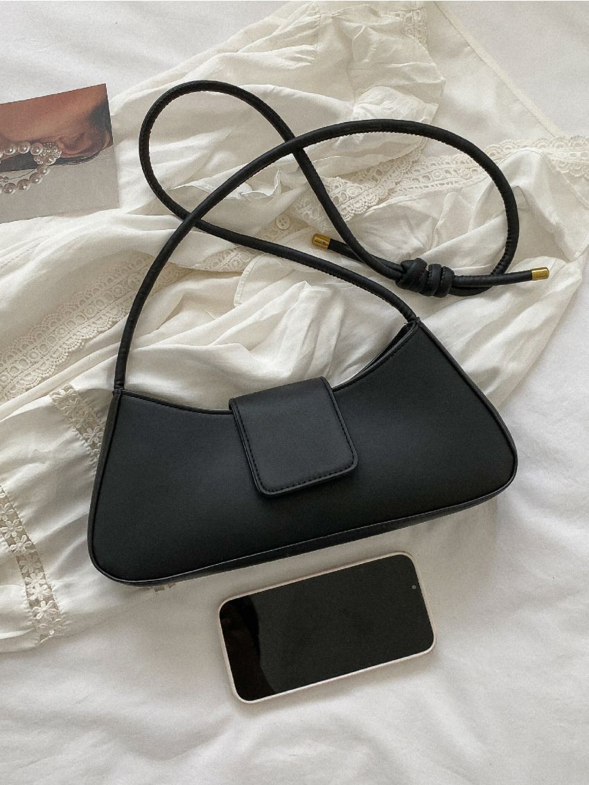 Minimalist Knot Detail Baguette Bag