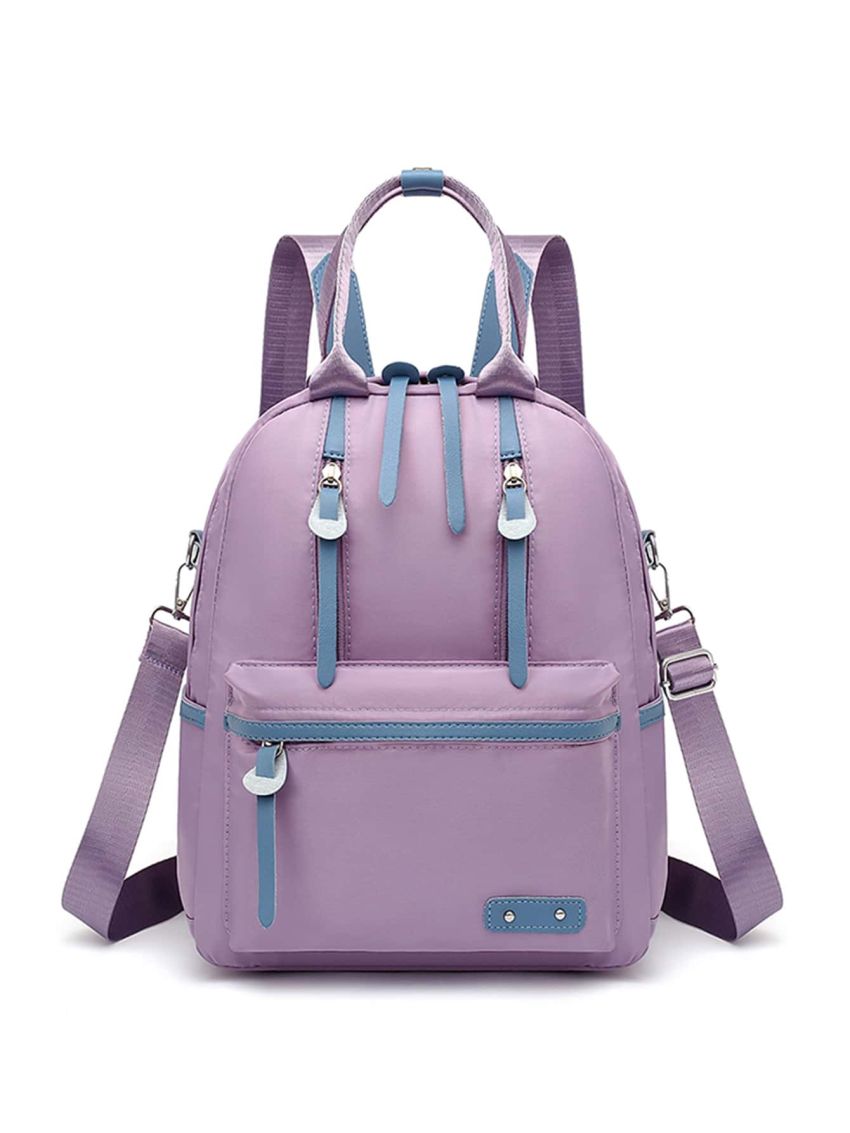 Studded Detail Zip Front Classic Backpack