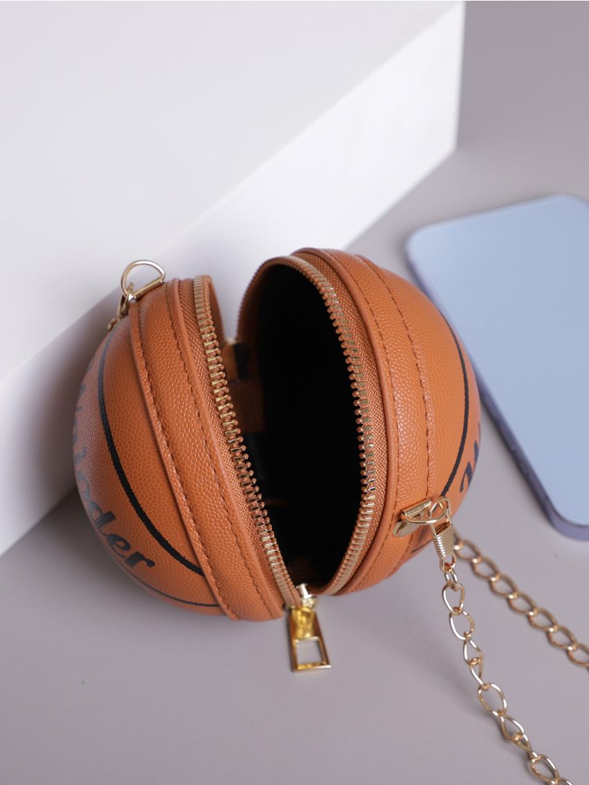 Mini Basketball Shaped Crossbody Bag