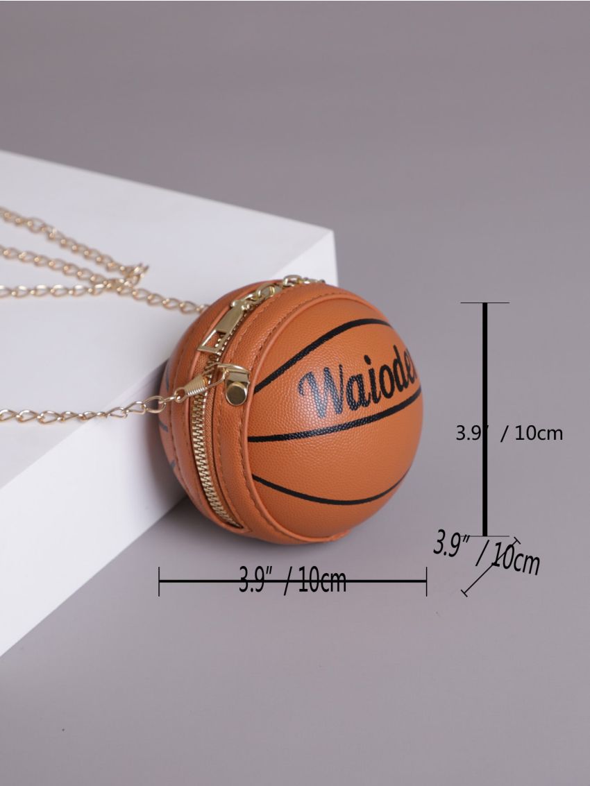 Mini Basketball Shaped Crossbody Bag