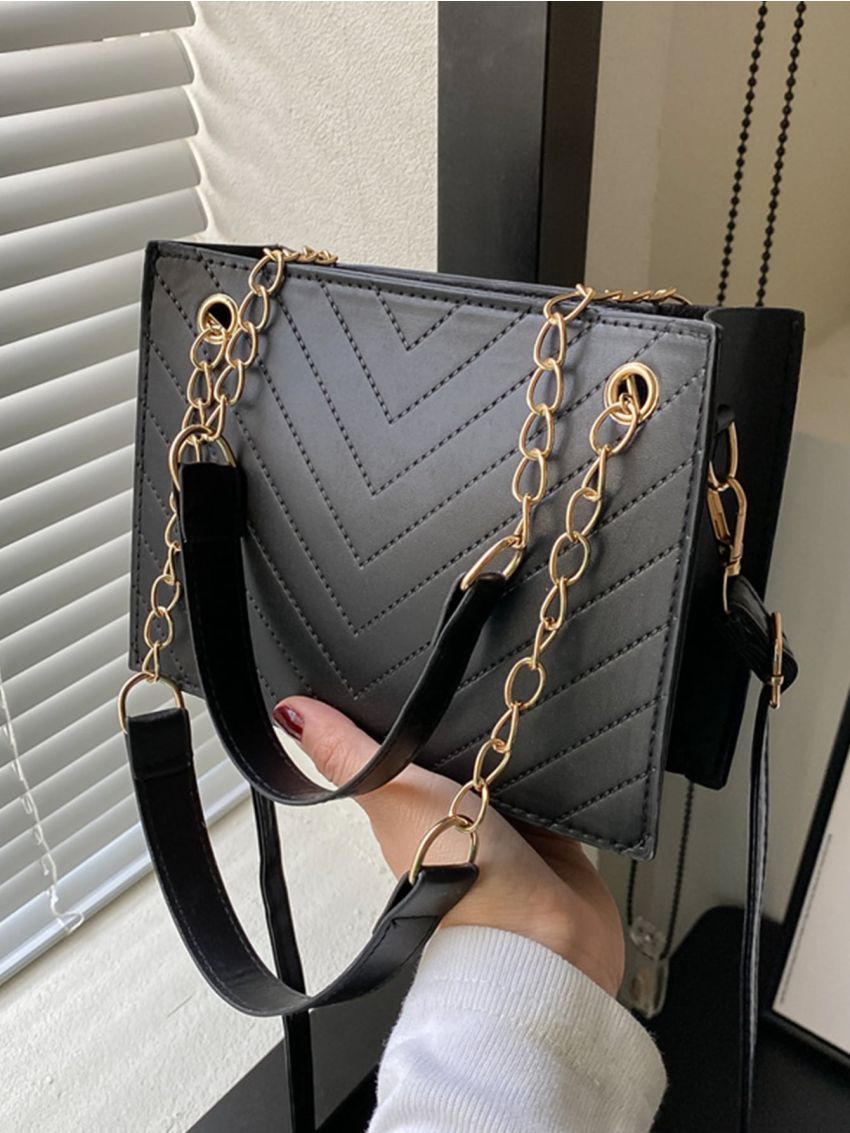 Mini Chevron Chain Square Bag