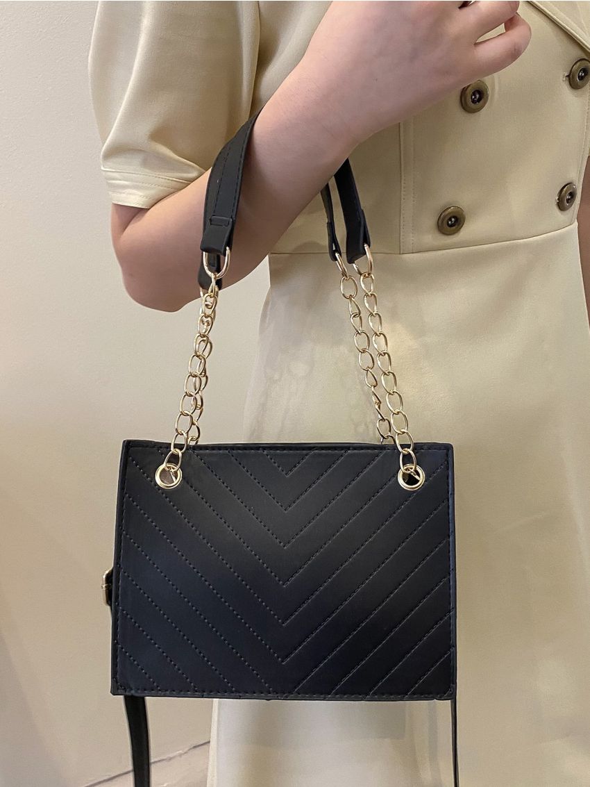 Mini Chevron Chain Square Bag