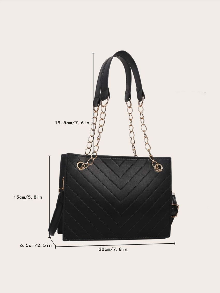 Mini Chevron Chain Square Bag