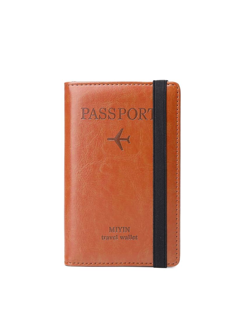 Airplane & Letter Embossed Passport Case