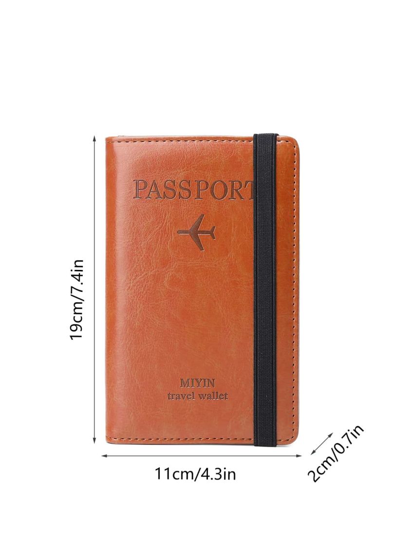 Airplane & Letter Embossed Passport Case