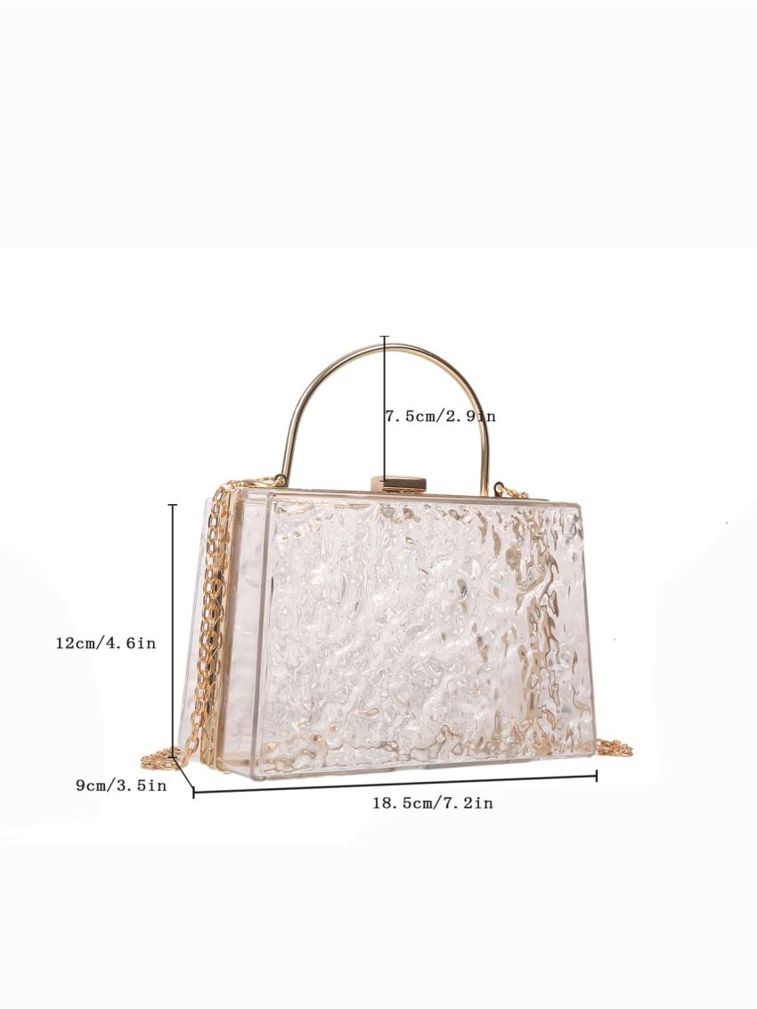 Mini Textured Transparent Chain Box Bag