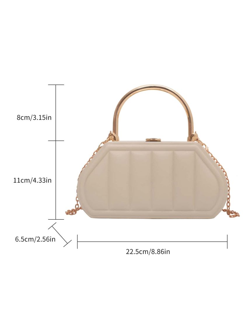 Geometric Embossed Chain Box Bag