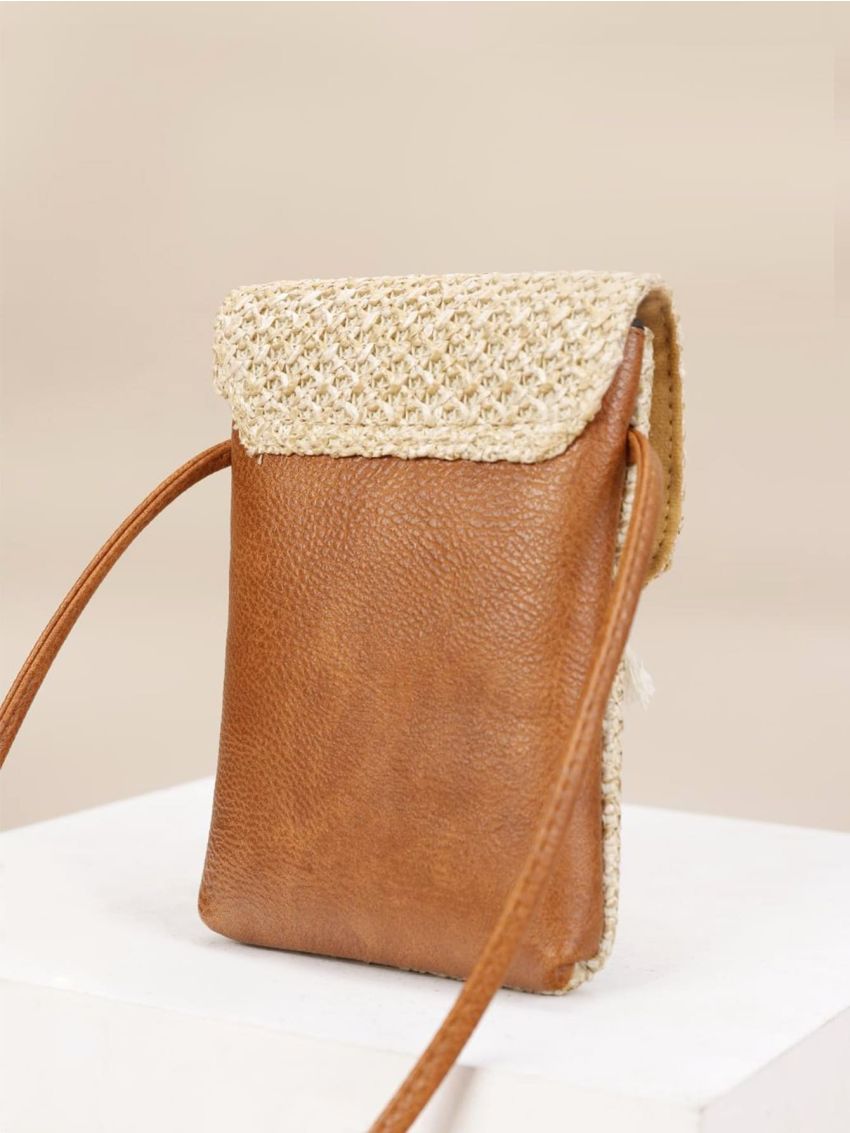 Rainbow Decor Straw Phone Wallet