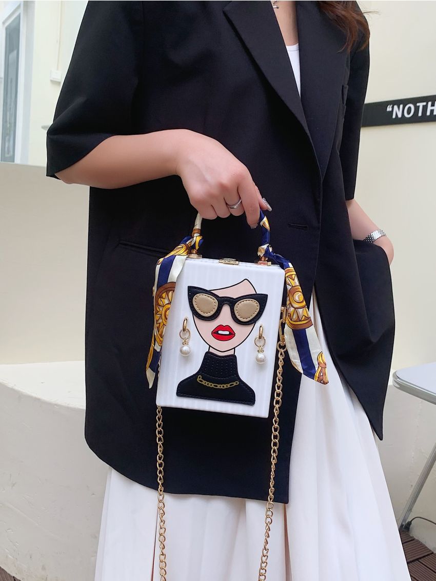 Mini Cartoon Figure Graphic Box Bag