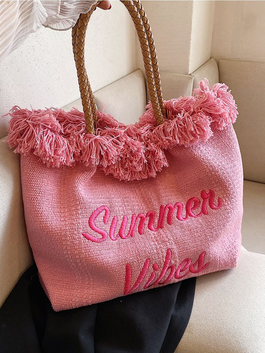 Letter Graphic Shopper Bag