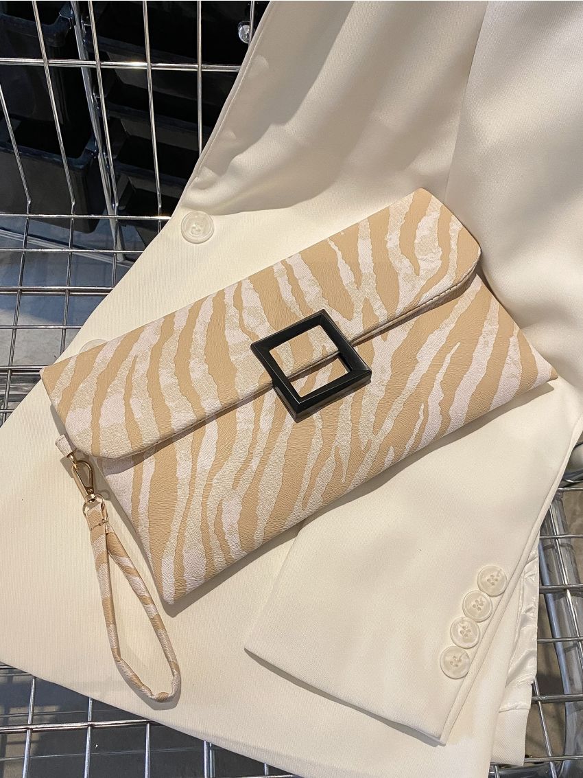 Zebra Stripe Flap Square Bag