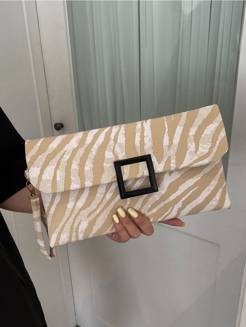 Zebra Stripe Flap Square Bag