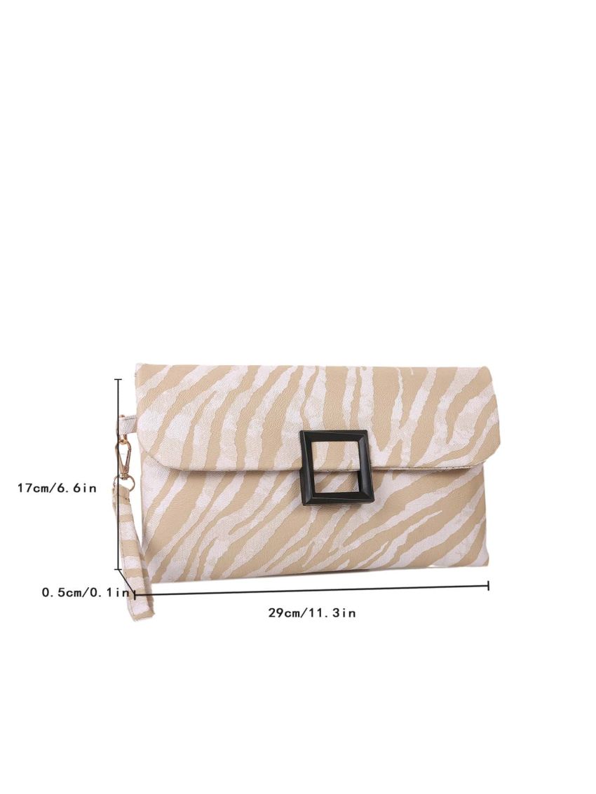 Zebra Stripe Flap Square Bag