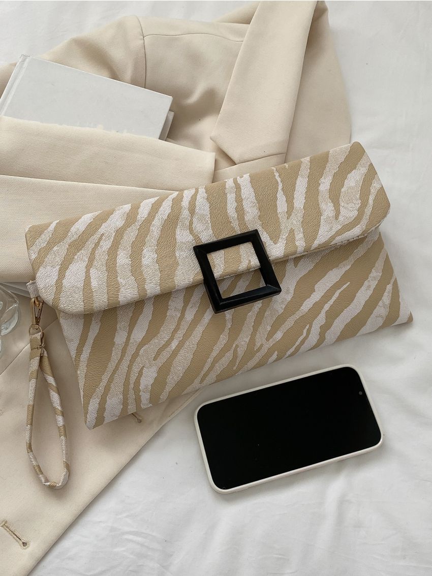 Zebra Stripe Flap Square Bag