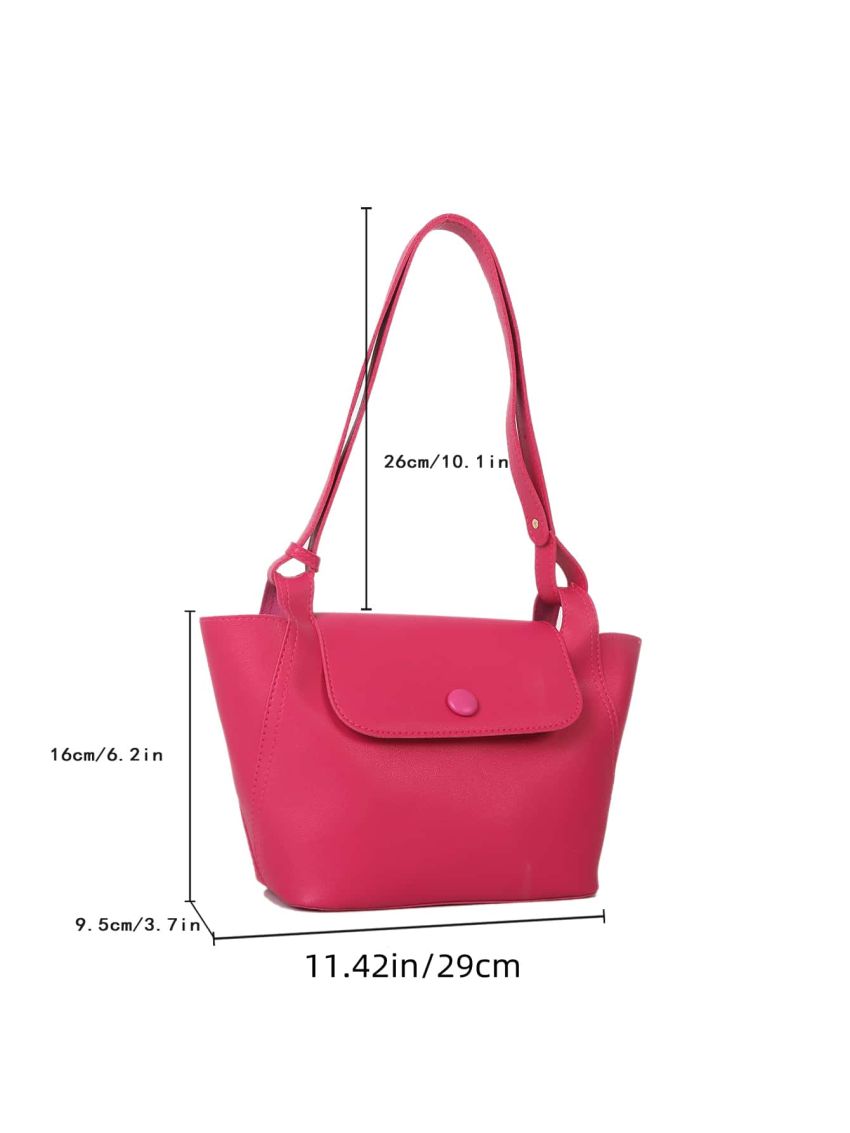 Snap Button Flap Square Bag