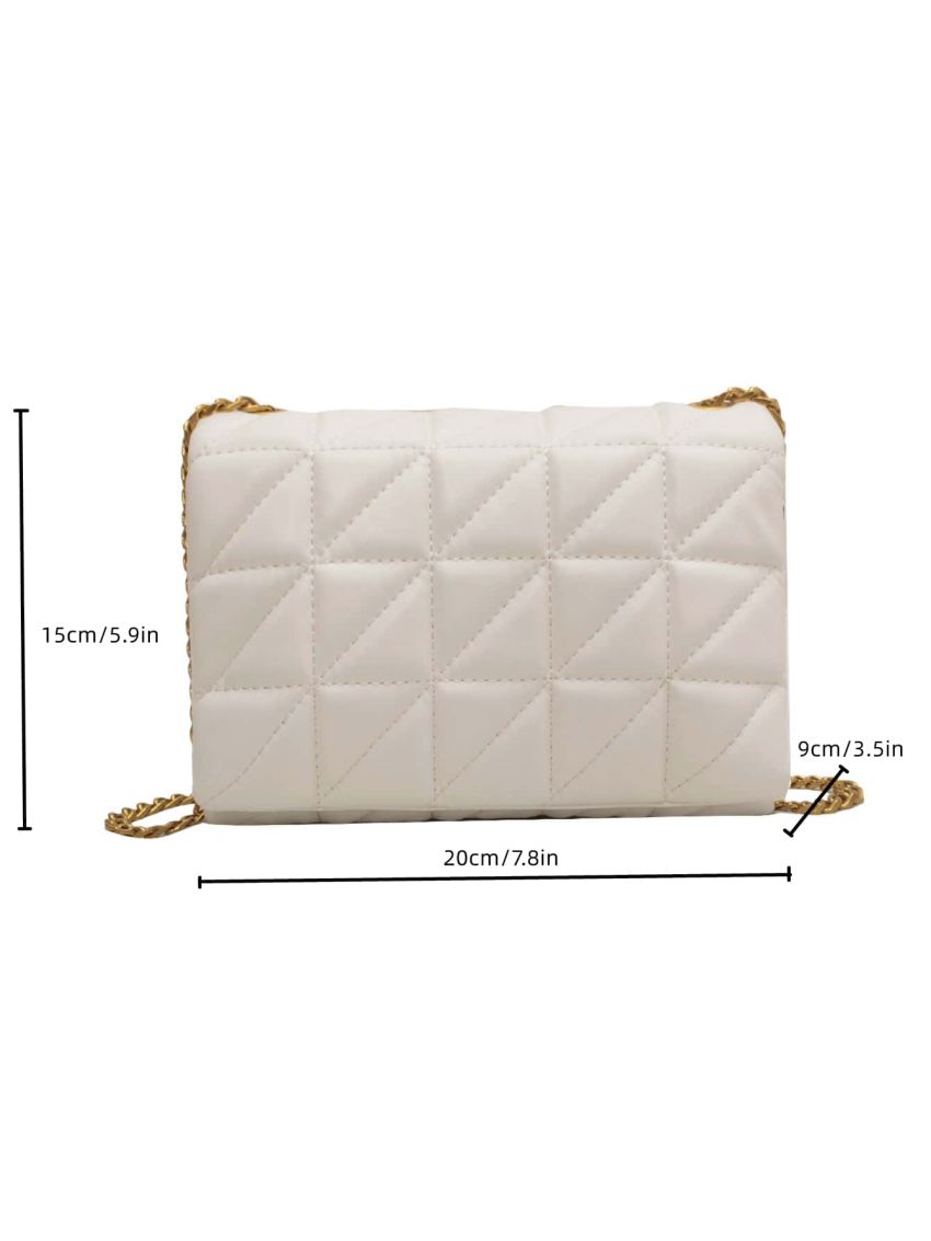 Mini Quilted Detail Chain Flap Square Bag