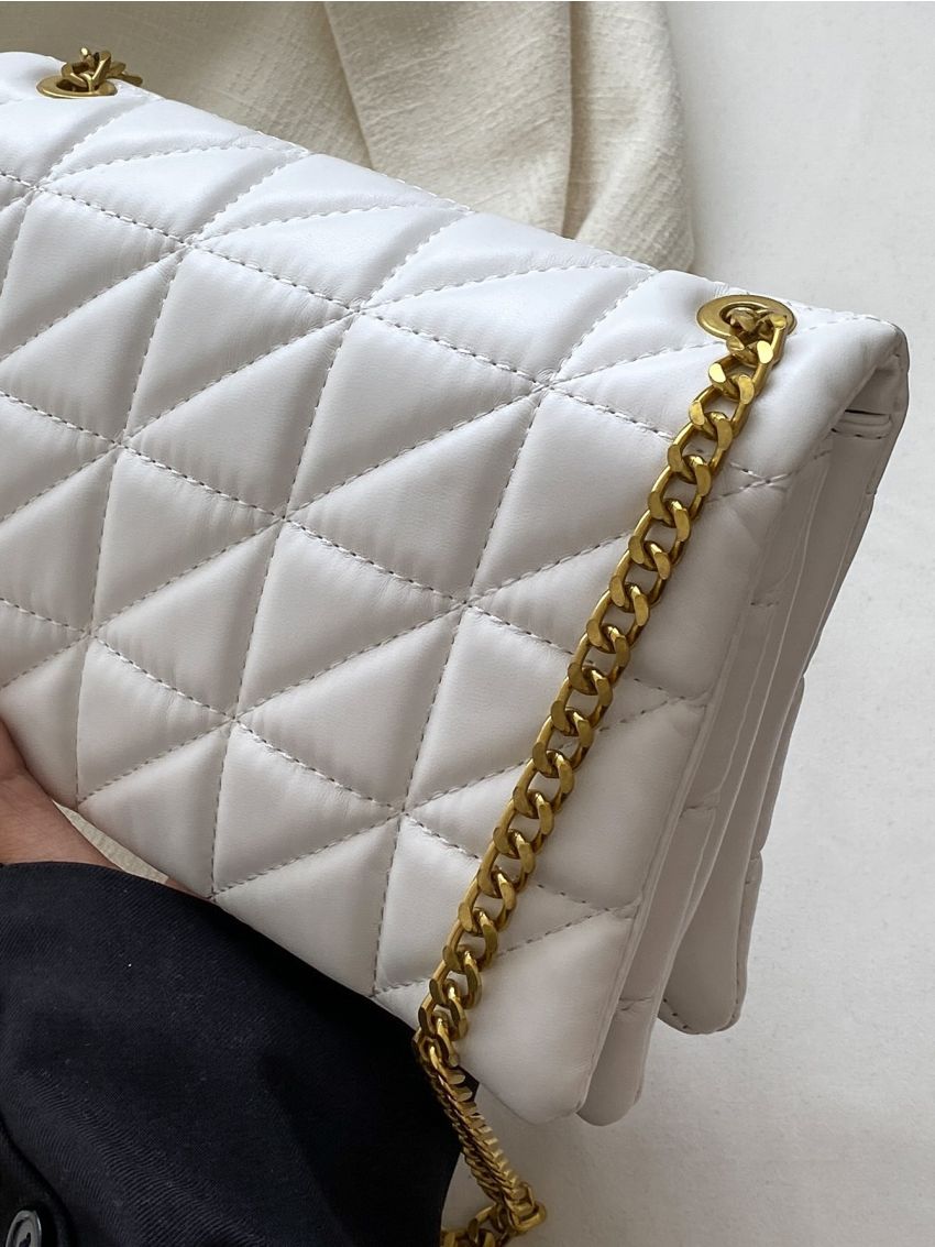 Mini Quilted Detail Chain Flap Square Bag