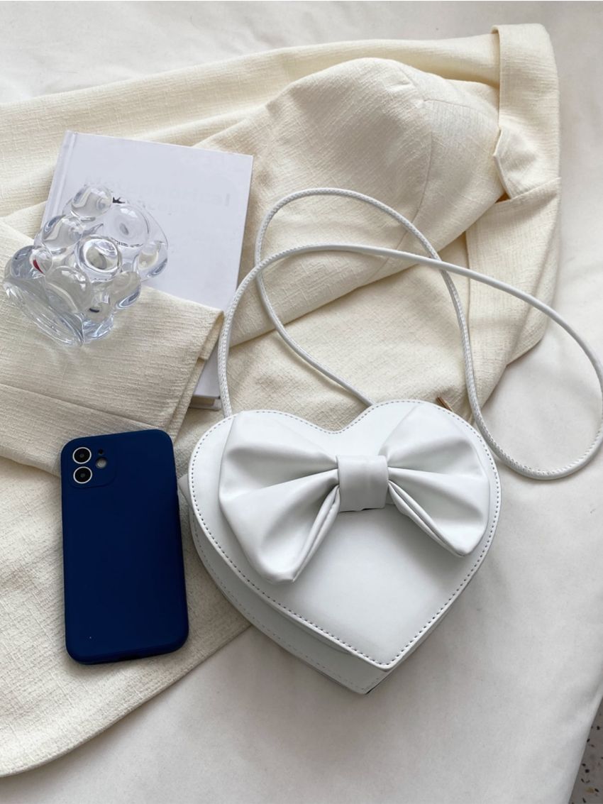 Mini Bow Decor Heart Shaped Novelty Bag