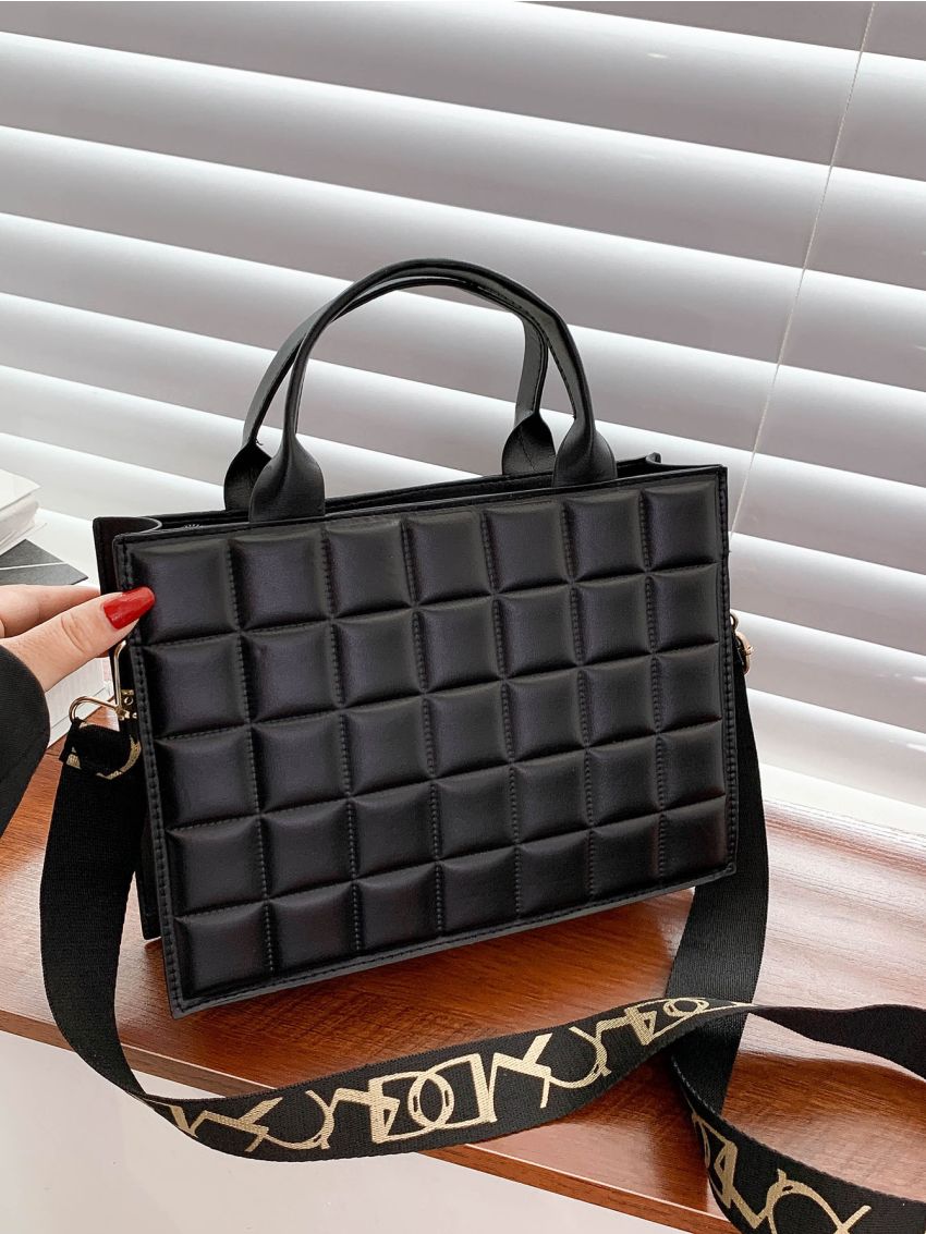 Quilted Pattern Square Bag