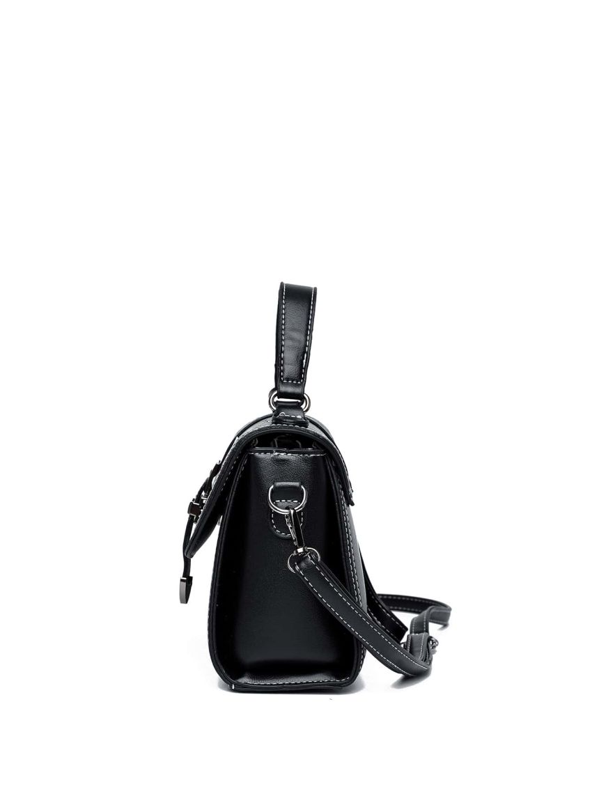 Croc Embossed Flap Square Bag