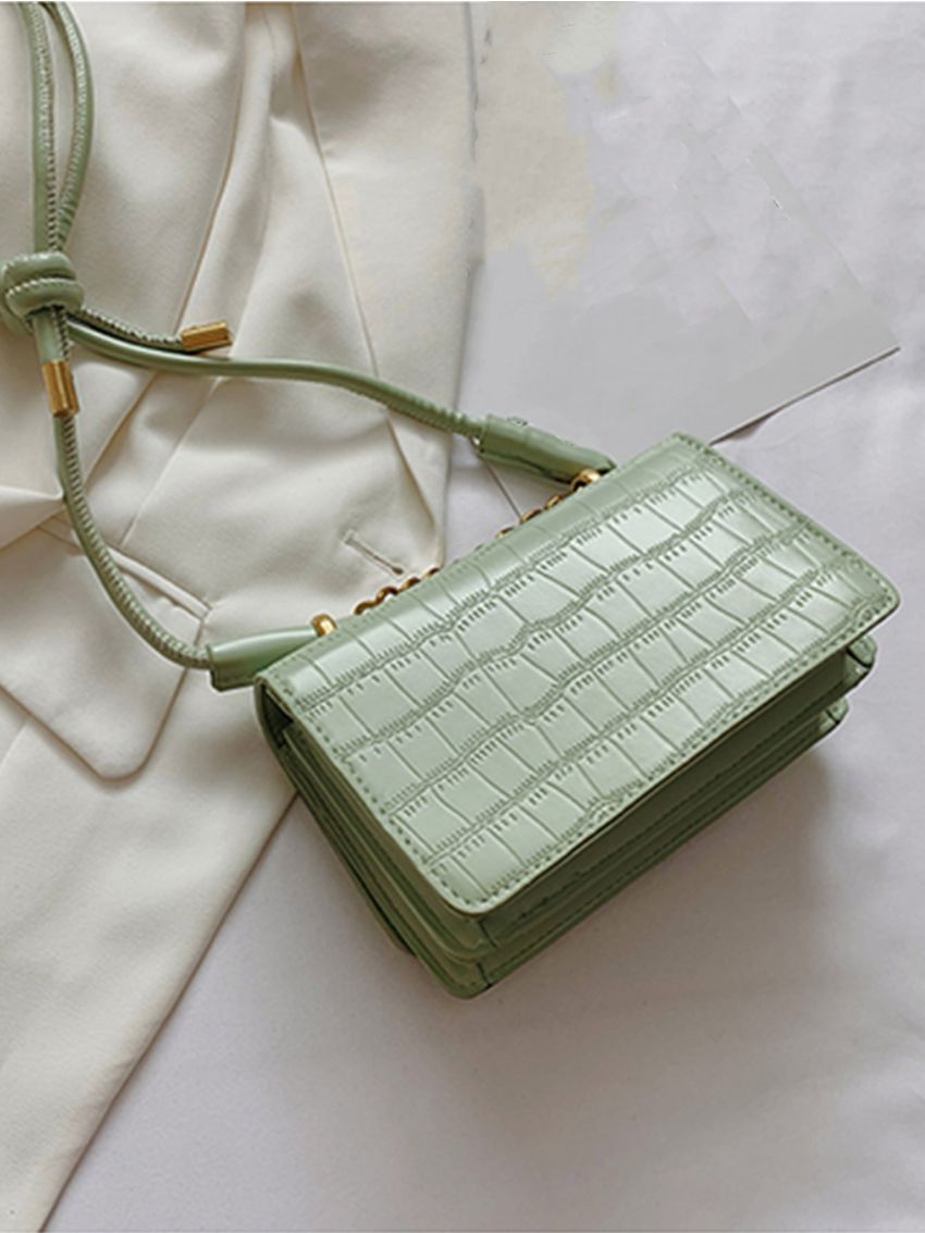 Mini Crocodile Embossed Square Bag