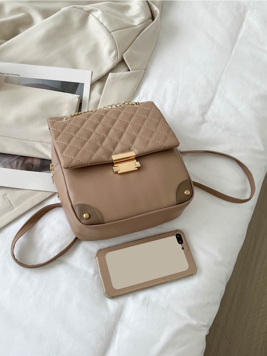 Quilted Flap Backpack