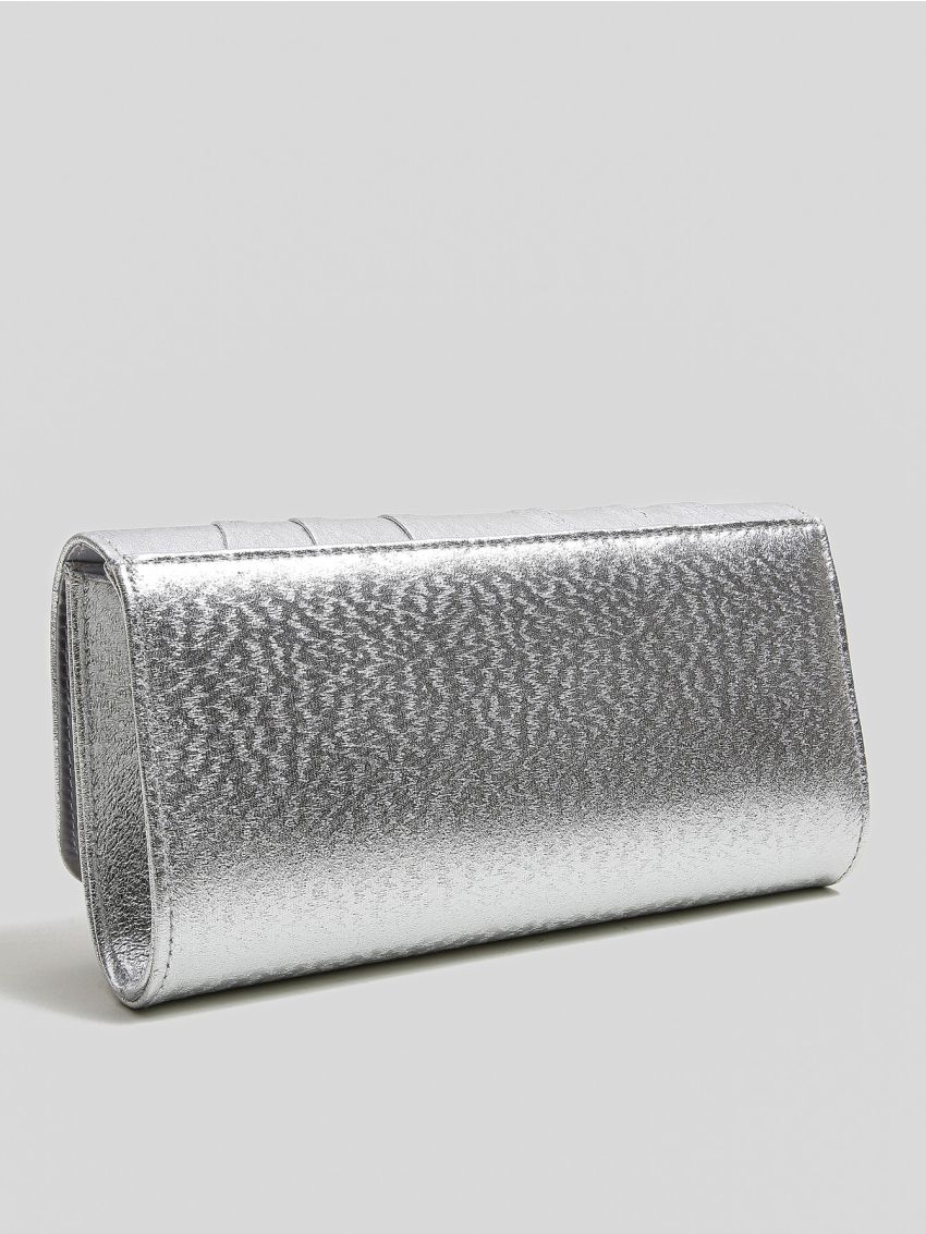 Metallic Flap Chain Square Bag