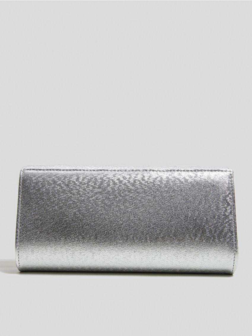 Metallic Flap Chain Square Bag