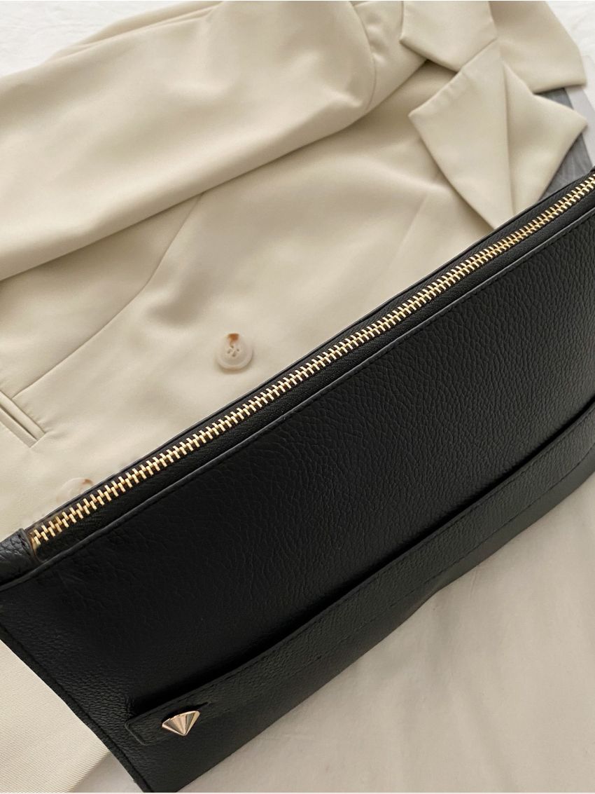 Pebble Embossed Clutch Bag With Wristlet