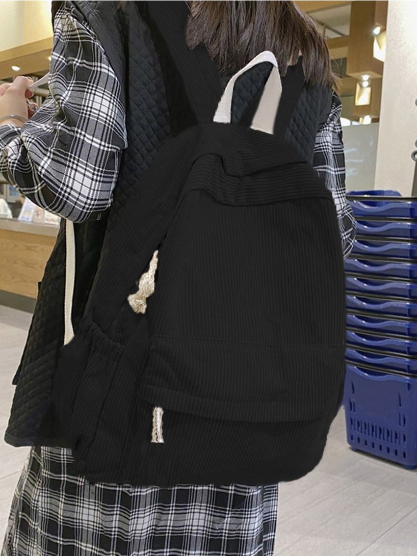 Large Capacity Badge Decor Backpack