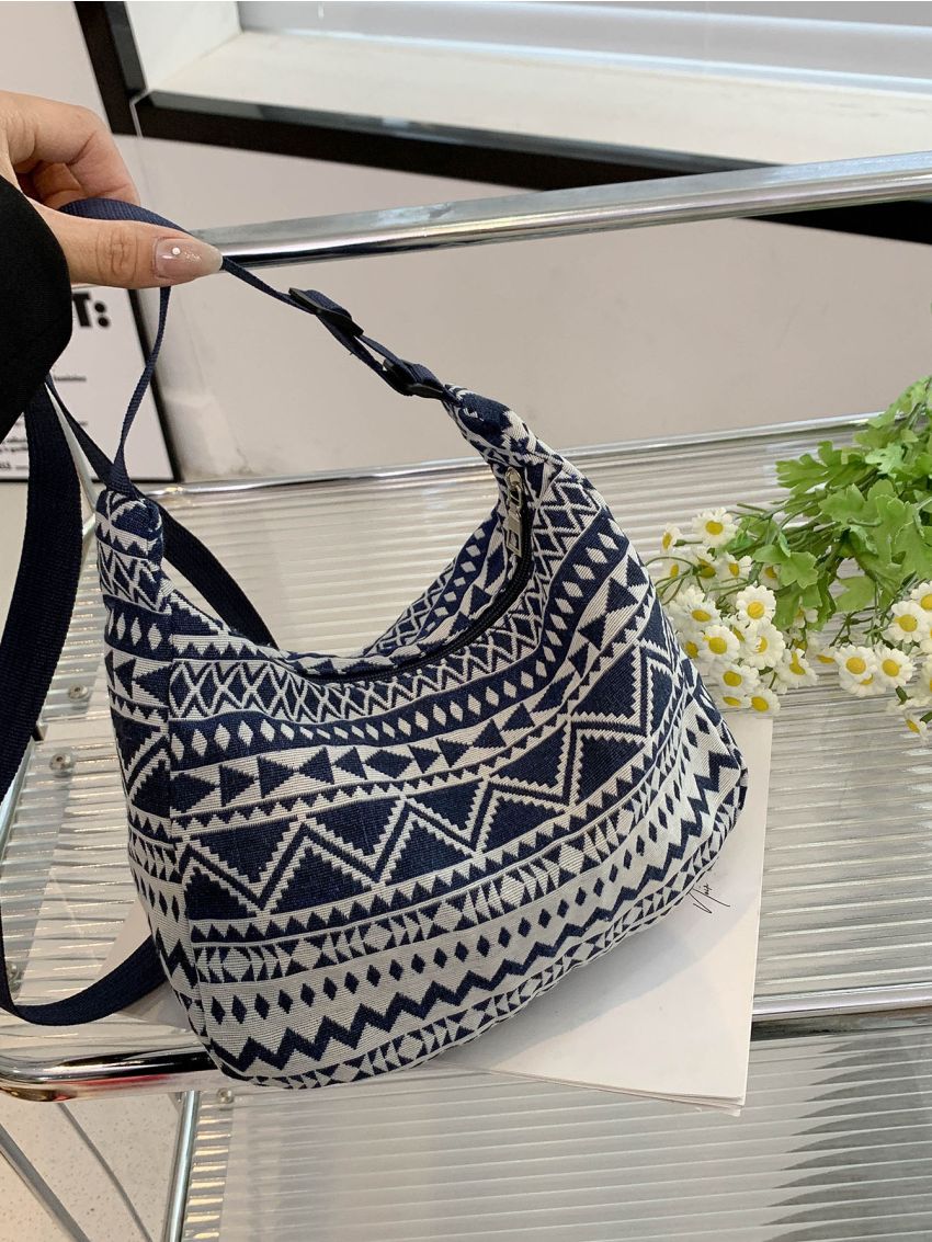 Geometric Pattern Hobo Bag
