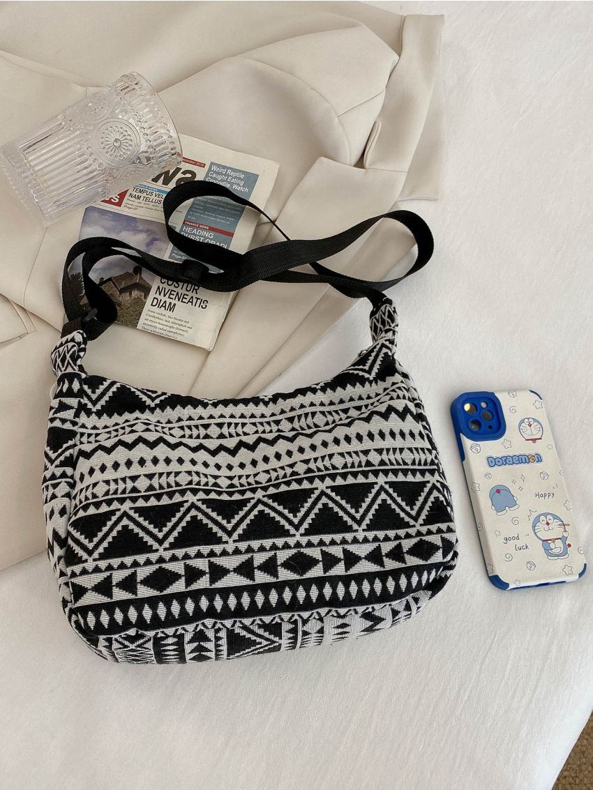 Geometric Pattern Hobo Bag