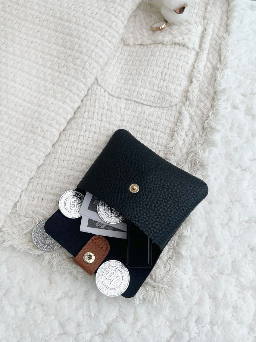 Litchi Embossed Flap Card Holder