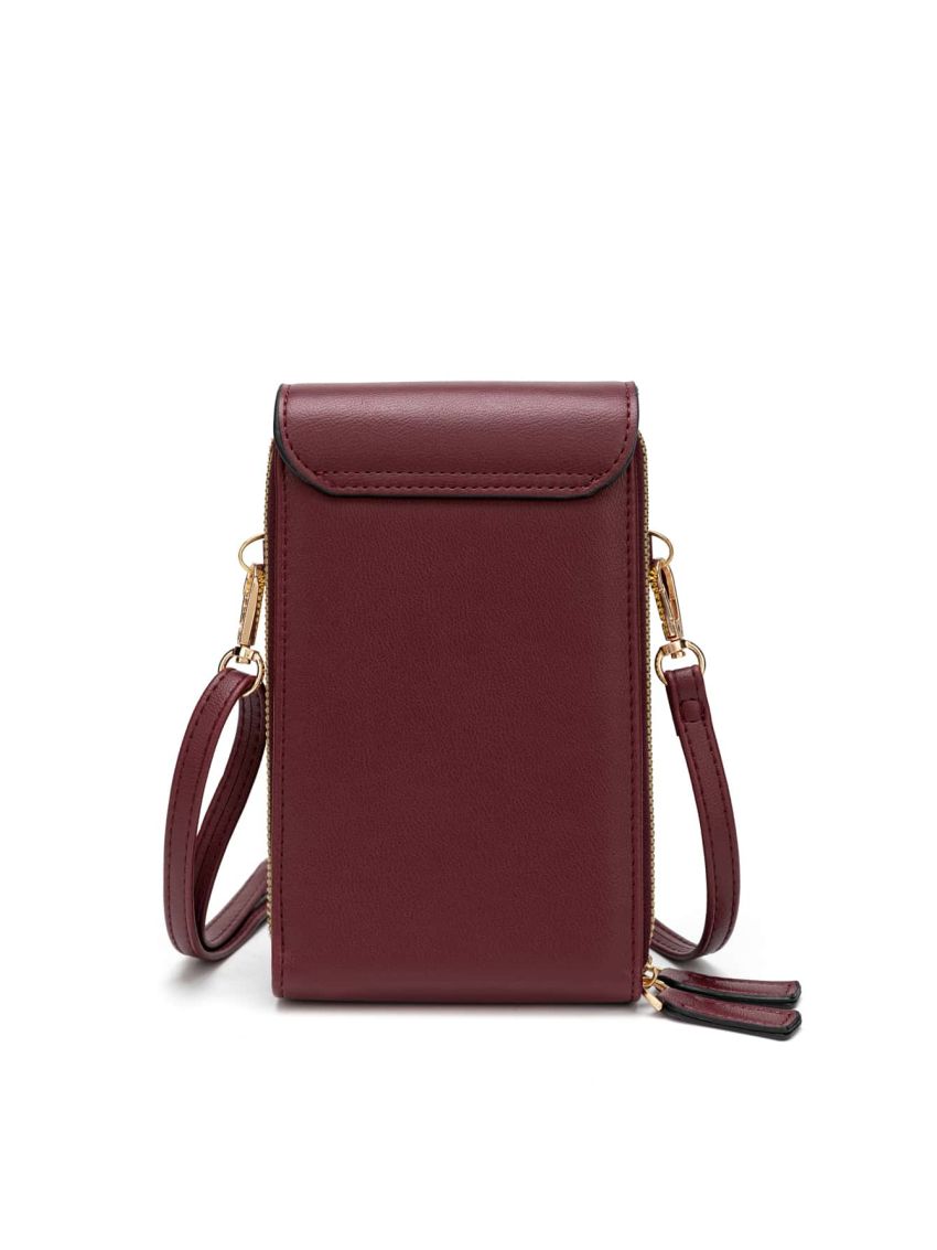 Slogan Graphic Flap Phone Wallet