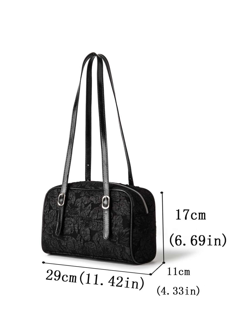 Floral Pattern Baguette Bag