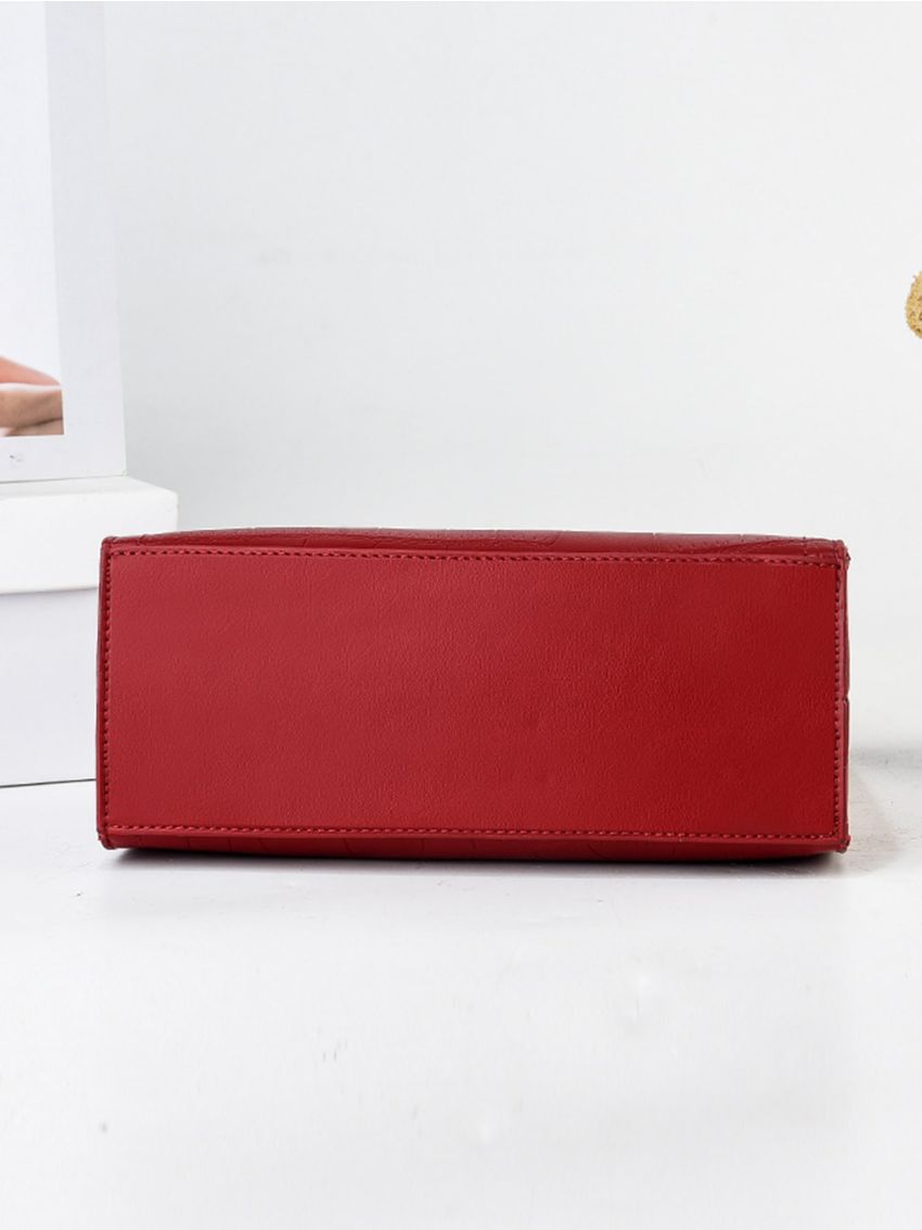 Crocodile Embossed Square Bag