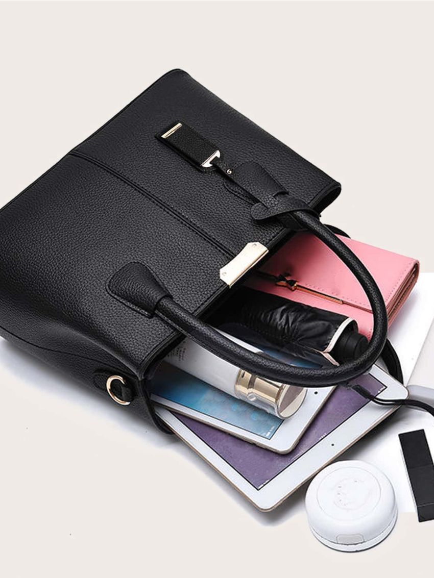 Metal Decor Satchel Bag