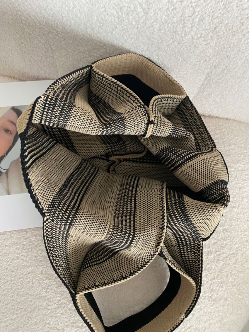 Striped Pattern Crochet Bag