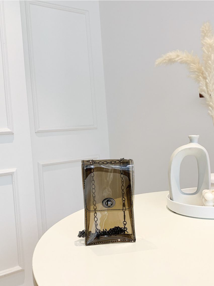 Letter Print Phone Wallet Chain Strap