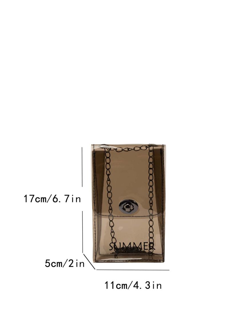 Letter Print Phone Wallet Chain Strap