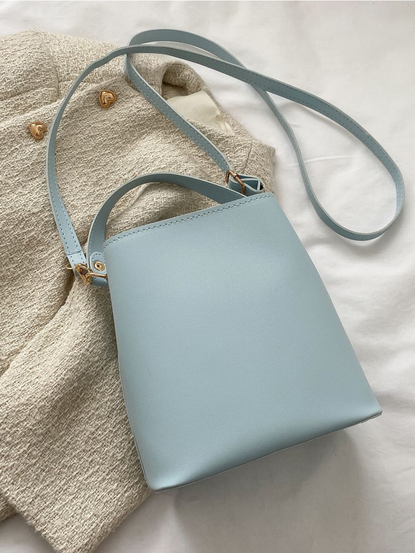 Mini Letter Embossed Bucket Bag