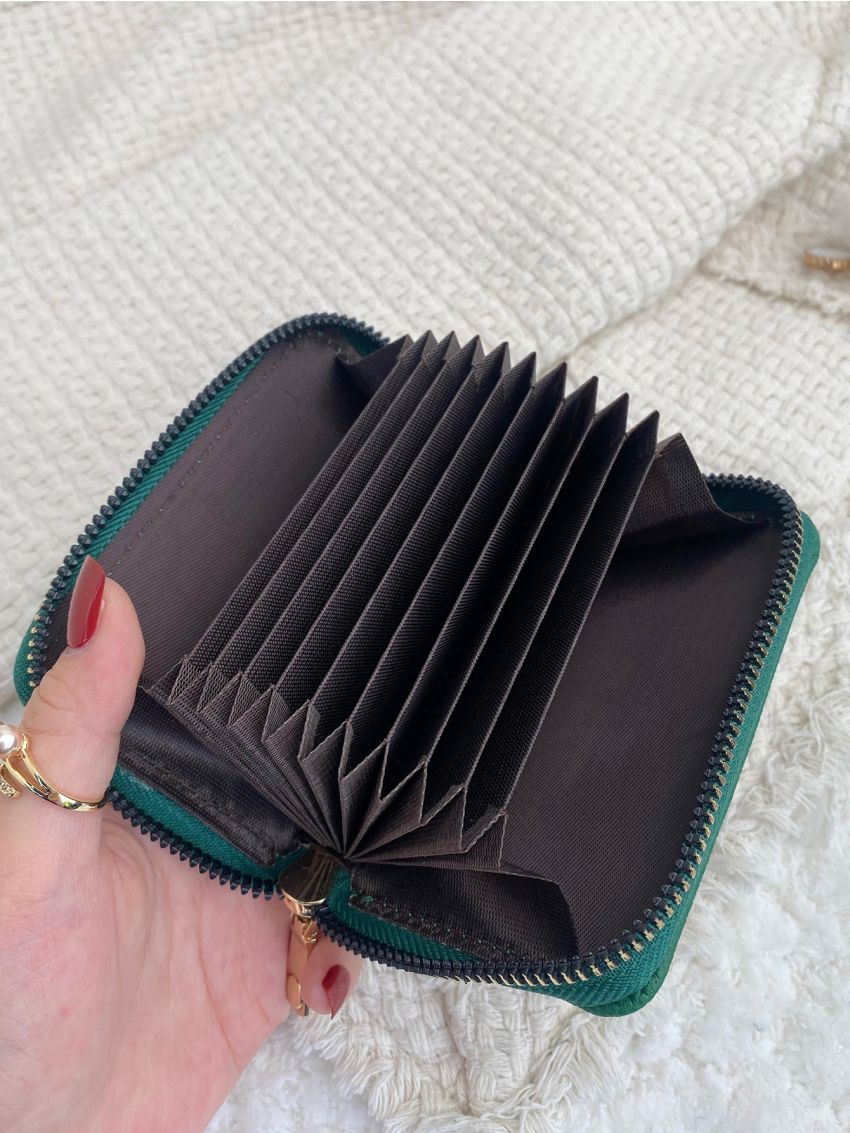 Litchi Embossed Card Case Multi-Card Card Organizer For Storage Credit Cards